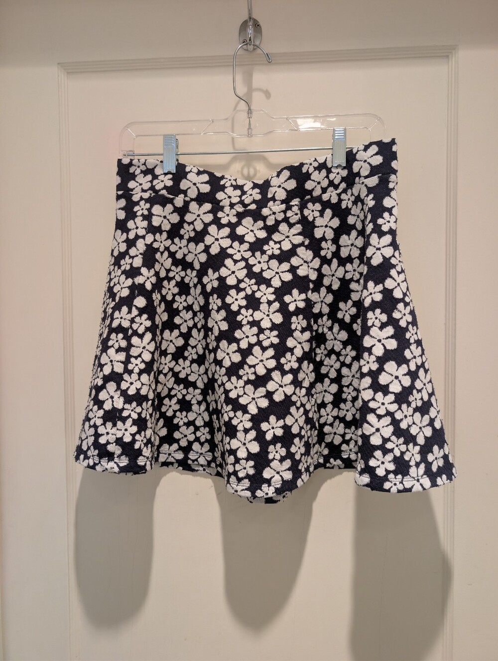 H&M Divided Navy Floral A-Line Skirt - Medium